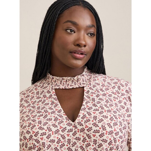 NWT Torrid 2X Floral Textured Jersey Choker Neck Smocked Bottom Top 18-20 - Picture 4 of 8